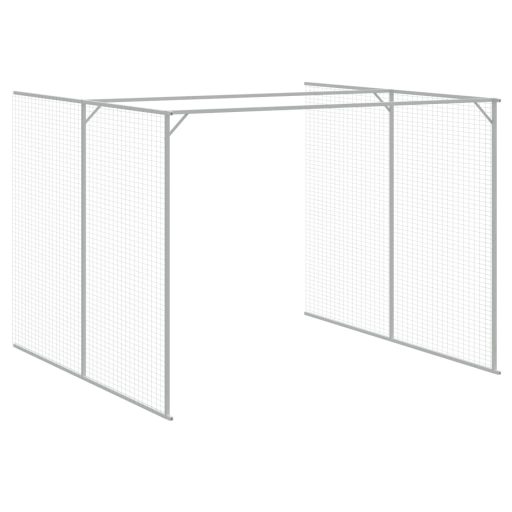 Világosszürke horganyzott acél tetős kutyakennel 214x1273x181cm