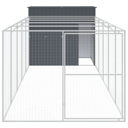 Antracitszürke horganyzott acél kutyakennel 214x661x181 cm