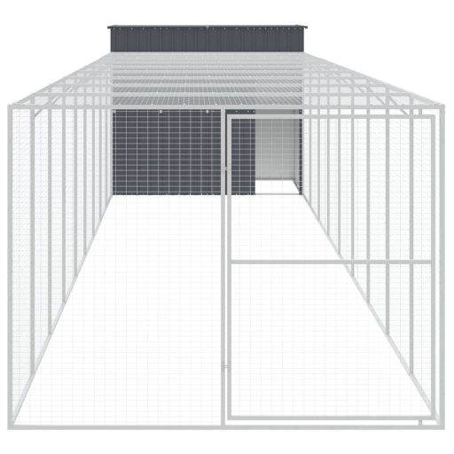 Antracitszürke horganyzott acél kutyakennel 214x1069x181 cm