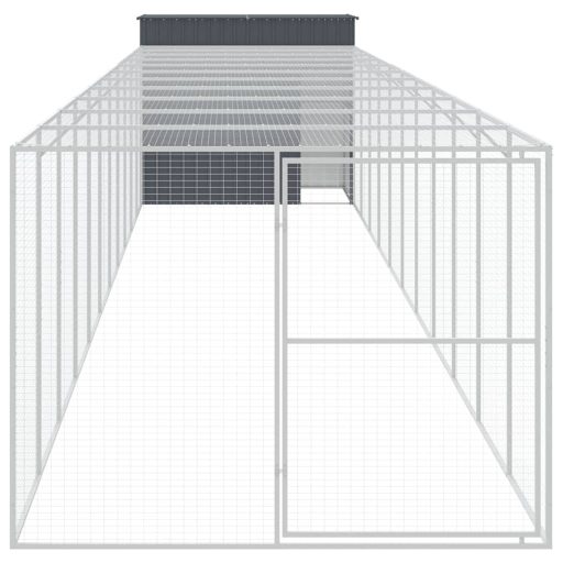 Antracitszürke horganyzott acél kutyakennel 214x1273x181 cm