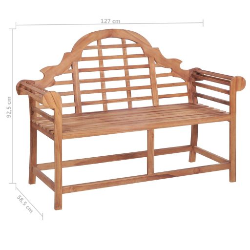 Tömör tíkfa kerti pad 127 x 58,5 x 92,5 cm