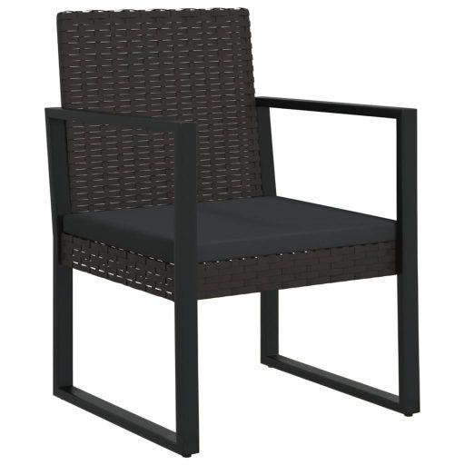 4 részes fekete polyrattan kerti ülőgarnitúra párnákkal