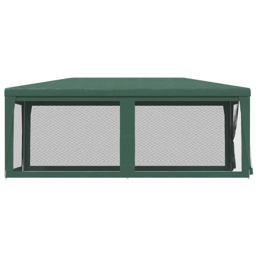 Zöld HDPE rendezvénysátor 6 hálós oldalfallal 3x6 m