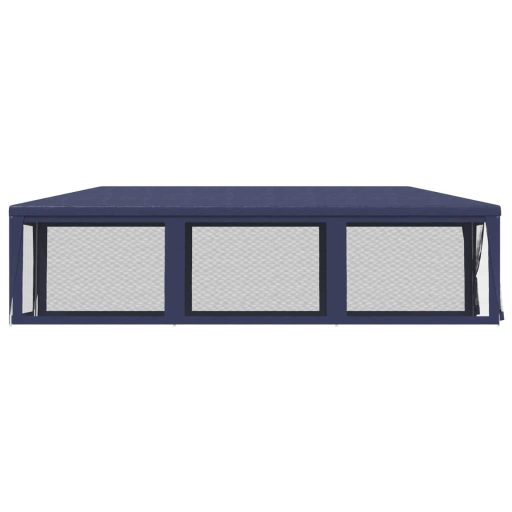 Kék HDPE rendezvénysátor 8 hálós oldalfallal 3x9 m