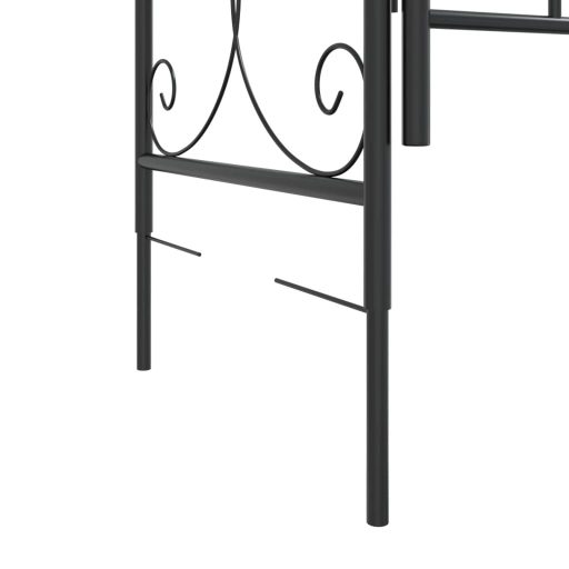 Fekete acél kerti boltív kapuval 108 x 45 x 235 cm
