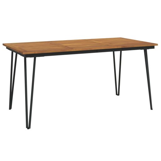 Tömör akácfa kerti asztal hajtűlábakkal 160 x 80 x 75 cm