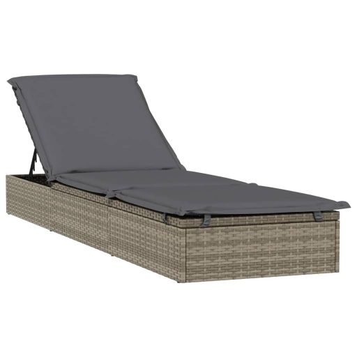 Szürke polyrattan napágy kerek tetővel 211 x 57 x 140 cm
