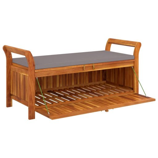 Tömör akácfa tárolópad párnával 126 cm