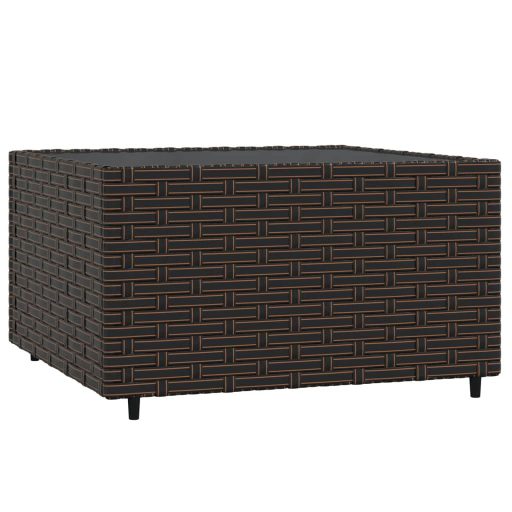3 részes barna polyrattan kerti ülőgarnitúra párnával