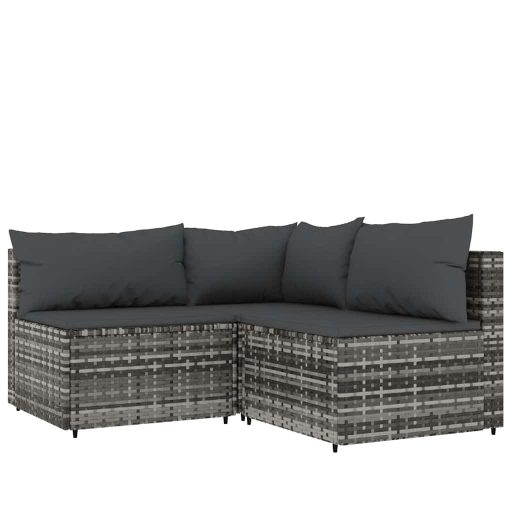 4 részes szürke polyrattan kerti ülőgarnitúra párnákkal