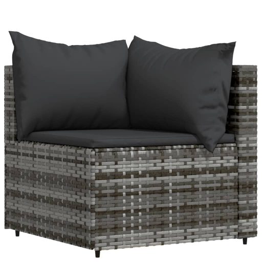4 részes szürke polyrattan kerti ülőgarnitúra párnákkal