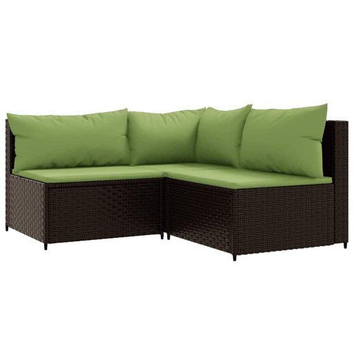 4 részes barna polyrattan kerti ülőgarnitúra párnákkal