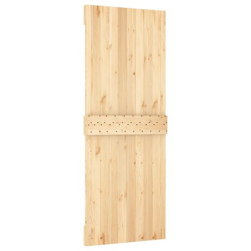 Tömör fenyőfa tolóajtó fémszerelékszettel 80 x 210 cm