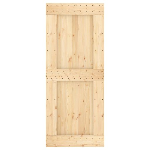 Tömör fenyőfa tolóajtó fémszerelékszettel 85x210 cm