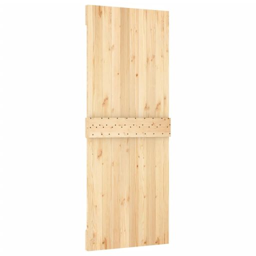 Tömör fenyőfa tolóajtó fémszerelékszettel 80 x 210 cm
