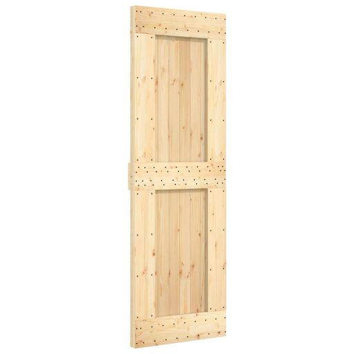 Tömör fenyőfa tolóajtó fémszerelék-szettel 70 x 210 cm