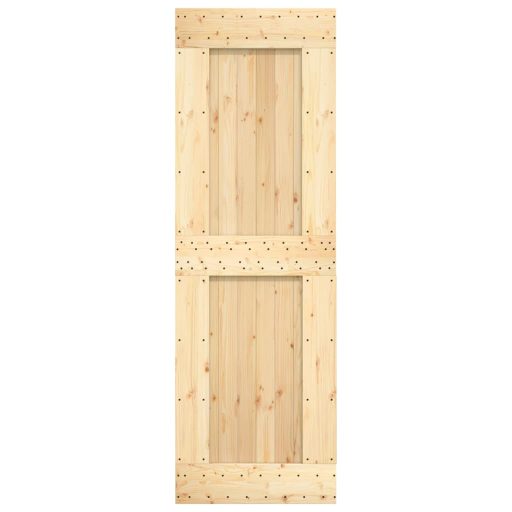 Tömör fenyőfa tolóajtó fémszerelék-szettel 70 x 210 cm