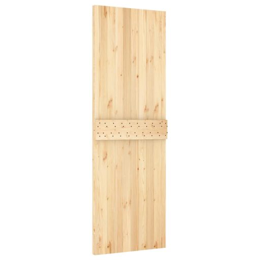 Tömör fenyőfa tolóajtó fémszerelék-szettel 70 x 210 cm