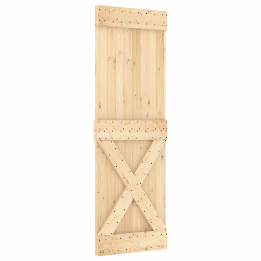 Tömör fenyőfa tolóajtó fémszerelék-szettel 70 x 210 cm