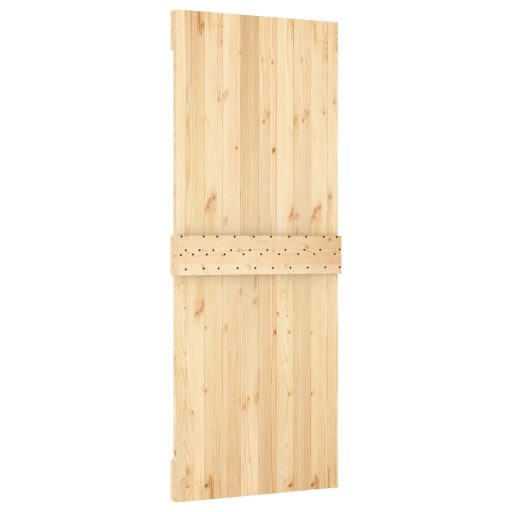 Tömör fenyőfa tolóajtó fémszerelékszettel 80 x 210 cm