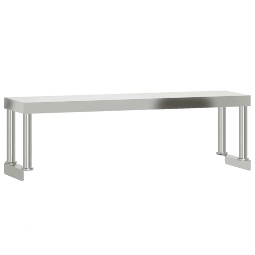Rozsdamentes acél felső polcos konyhai munkaasztal 110x30x120cm