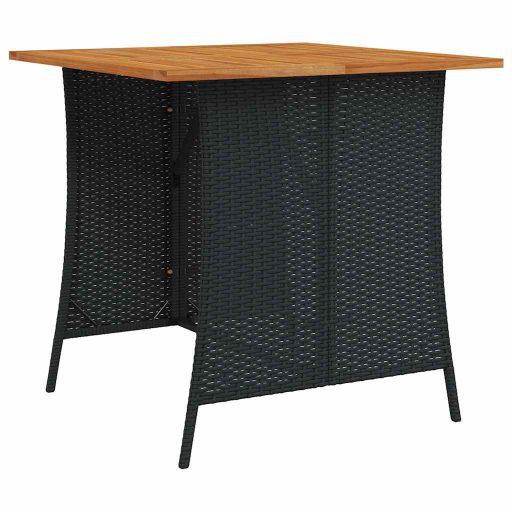 6 részes fekete polyrattan kerti ülőgarnitúra párnával L-alakú