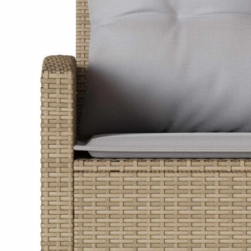 6 részes bézs polyrattan kerti ülőgarnitúra párnákkal L-alakú