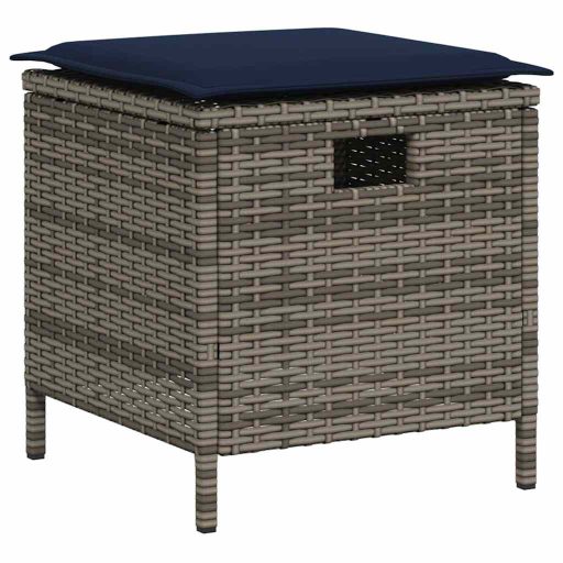 6 részes szürke polyrattan kerti ülőgarnitúra párnákkal L-alakú