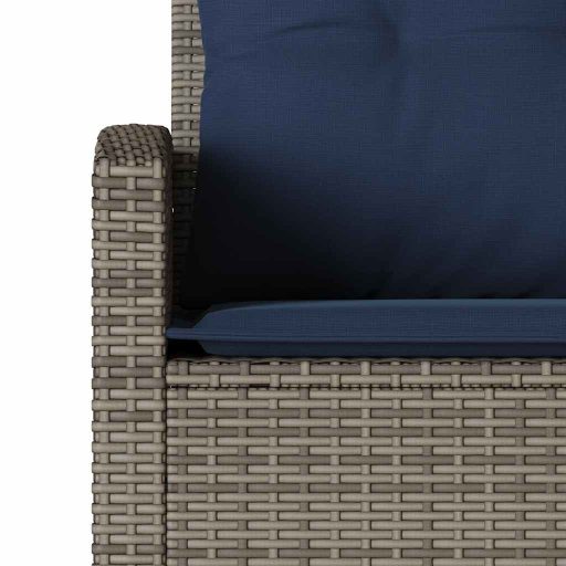 6 részes szürke polyrattan kerti ülőgarnitúra párnákkal L-alakú