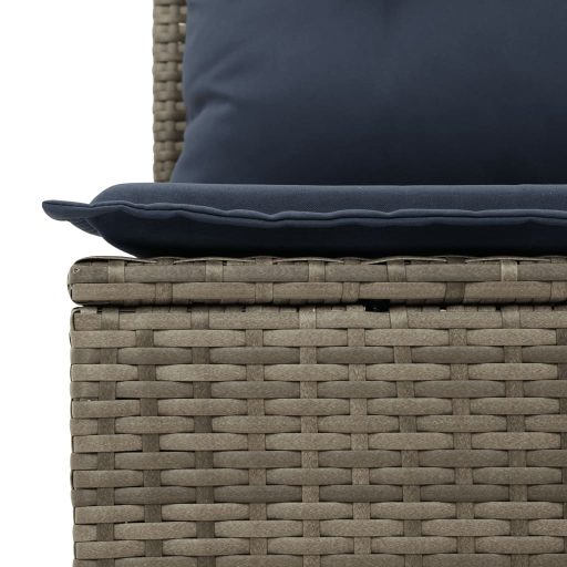9 részes szürke polyrattan kerti ülőgarnitúra párnával
