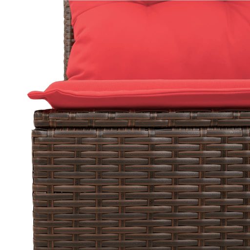 10 részes barna polyrattan kerti ülőgarnitúra párnákkal