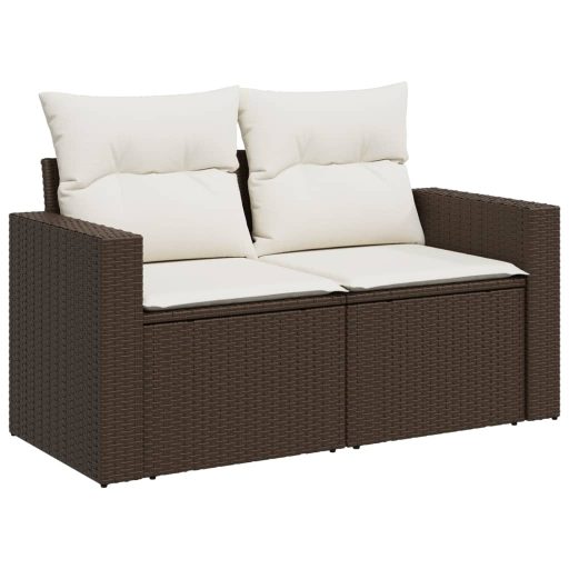 11 részes barna polyrattan kerti ülőgarnitúra párnákkal