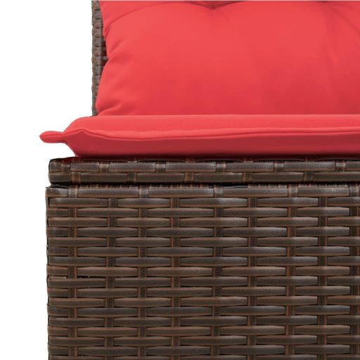 10 részes barna polyrattan kerti ülőgarnitúra párnákkal
