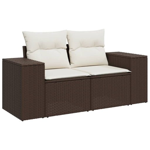 5 részes barna polyrattan kerti ülőgarnitúra párnával
