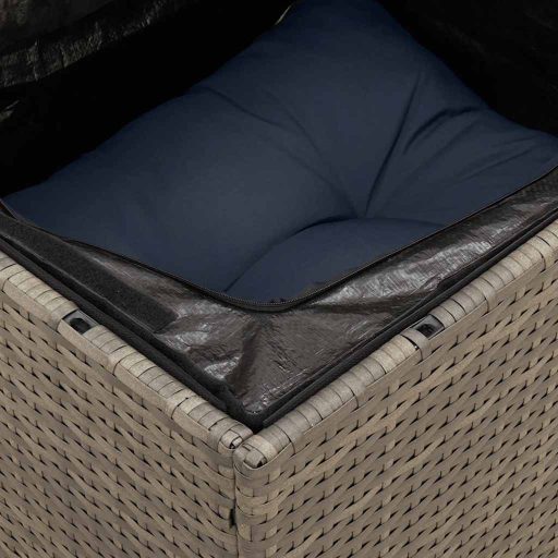 10 részes szürke polyrattan kerti ülőgarnitúra párnákkal