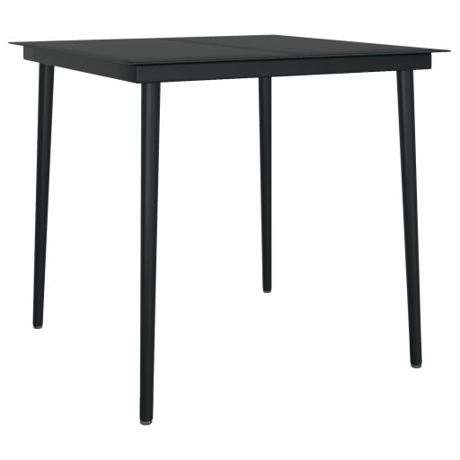 3 darabos kerti étkező szett fekete poly rattan