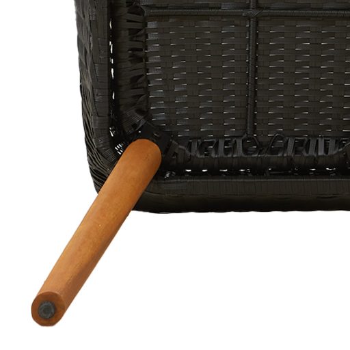 3 darabos kerti étkező szett fekete poly rattan