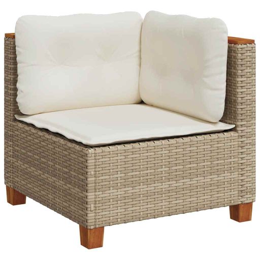 10 részes bézs polyrattan kerti ülőgarnitúra párnával