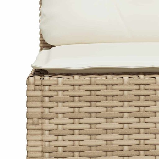 10 részes bézs polyrattan kerti ülőgarnitúra párnával