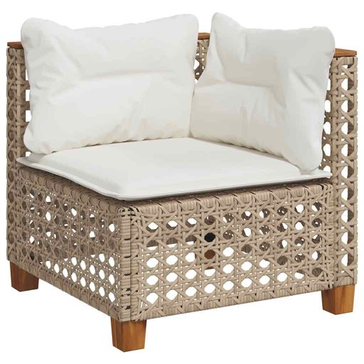 10 részes bézs polyrattan kerti ülőgarnitúra párnával