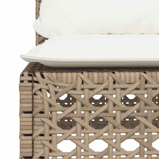 10 részes bézs polyrattan kerti ülőgarnitúra párnával