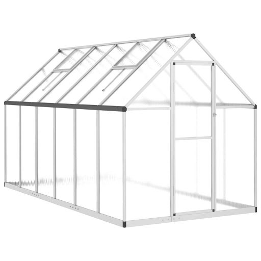 Ezüstszínű alumínium melegház alapvázzal 334x169x195 cm