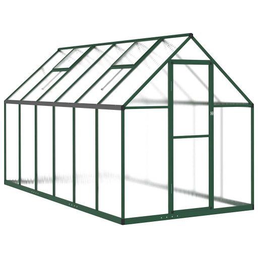 Zöld alumínium melegház alapvázzal 334x169x195 cm