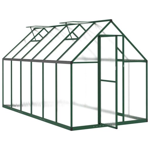 Zöld alumínium melegház alapvázzal 334x169x195 cm
