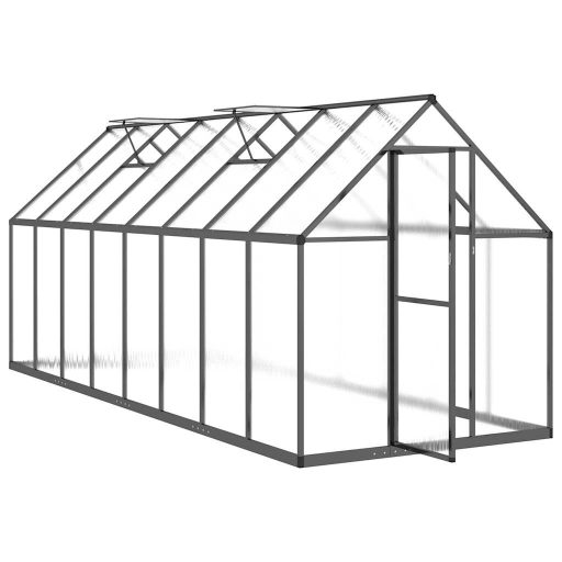 Antracitszürke alumínium melegház alapvázzal 445x169x195 cm