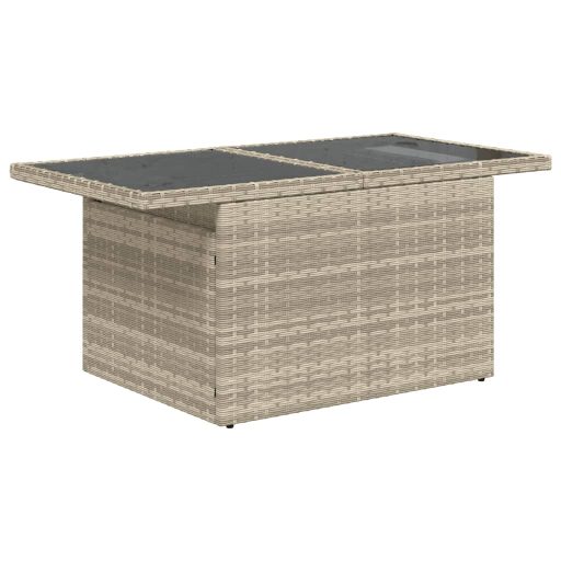 10 részes világosszürke polyrattan kerti ülőgarnitúra párnákkal