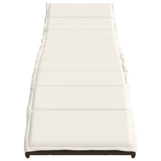 2 db barna polyrattan napozóágy párnával