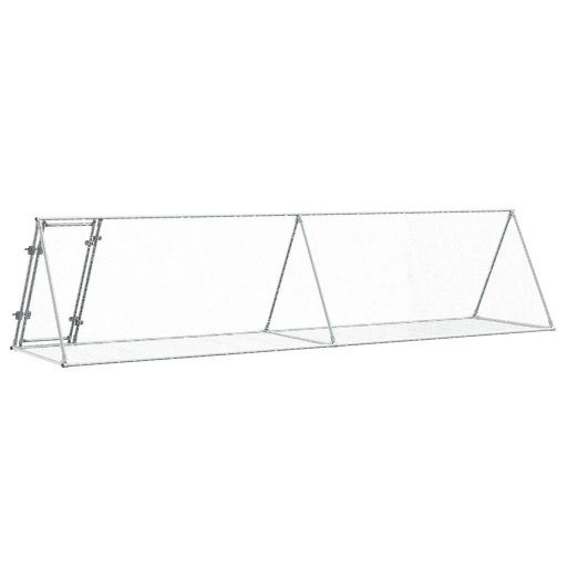 Szürke horganyzott acél nyúlketrec 400 x 105 x 91 cm