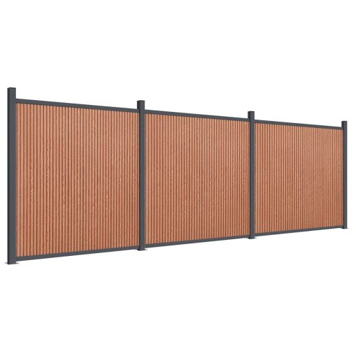 Barna WPC kerítéspanel 526 x 186 cm