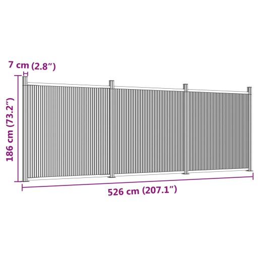 Barna WPC kerítéspanel 526 x 186 cm